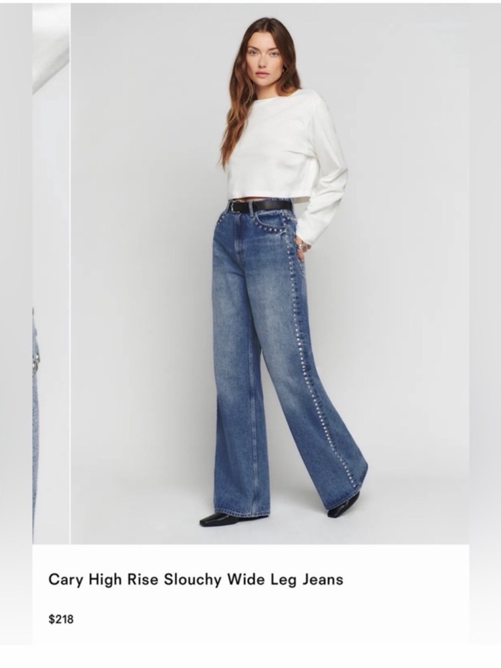 Reformation Cary High-Rise Wide Leg Jeans - Short Length